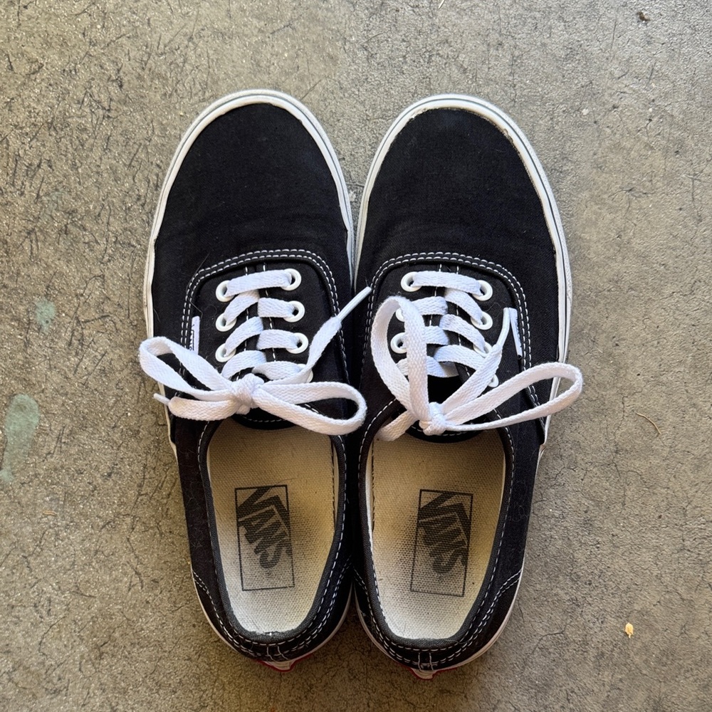 Vans Classic Black and White Lace-Up Shoes